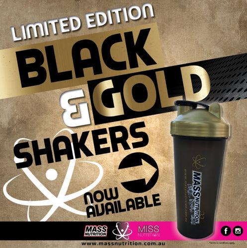LIMITED EDITION Mass Nutrition Black & Gold Shaker
